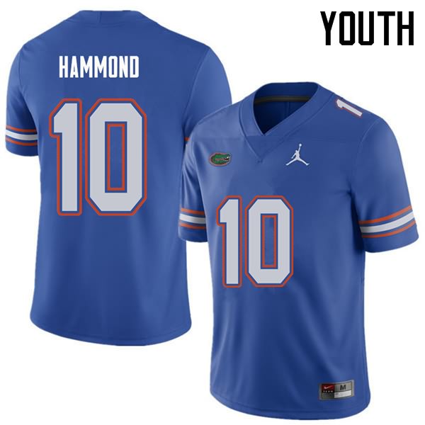 NCAA Florida Gators Josh Hammond Youth #10 Jordan Brand Royal Stitched Authentic College Football Jersey OVU0564TB